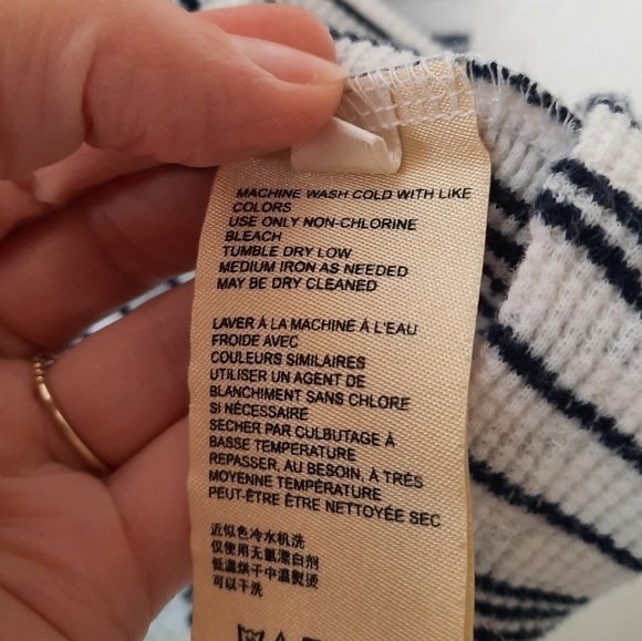 Anthropologie Maeve Black & White Eliza Baby Doll Henley Top M - Picture 6 of 7